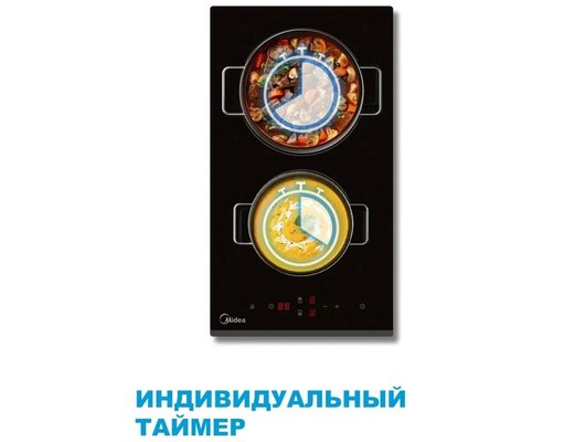 Варочная панель MIDEA MCH32101 2 конфорки электрическая HiLight